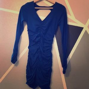 Blue backless dress